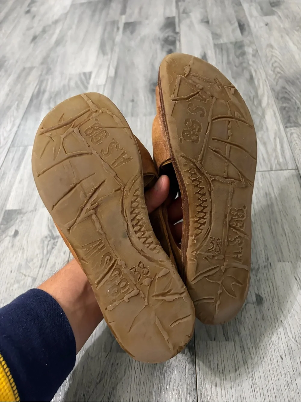 A.S.98 Women's Open-Toe Leather Sandals - Cognac Brown